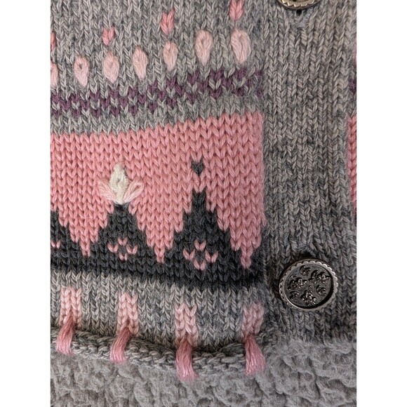 VTG Northern Reflections Women's Sweater Cardigan Floral Wool Blend Size L Gray - Picture 9 of 16